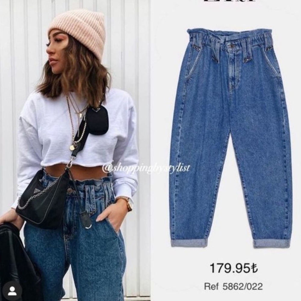 ZARA Paperbag baggy jeans